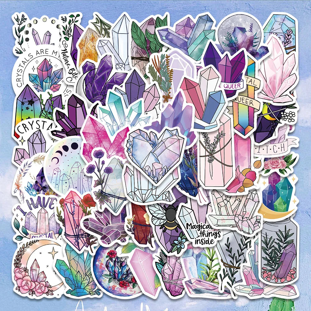 50PCS Witch Crystal Stickers for Laptop, Skateboard, Car, Motorcycle, Bicycle, Luggage (ONLINE ORDER ONLY)