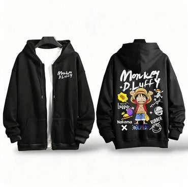 One Piece Anime Zipper Hoodie Y2K Oversized Style (ONLINE ORDER ONLY)