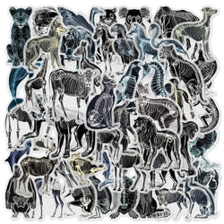 Black & White X-ray Skeleton Stickers - Waterproof PVC for Skateboard, Notebook, Graffiti (10/30/50PCS) (ONLINE ORDER ONLY)