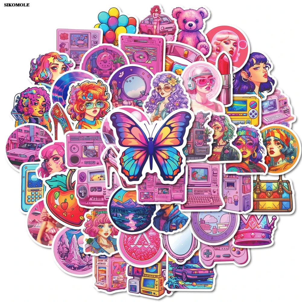Pink Crown Jewel Stickers for DIY Motorcycle, Laptop, Skateboard, Phone (Online Order Only)