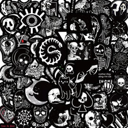 10/30/50PCS Horror Gothic Black Stickers Art Graffiti Decals Laptop Phone Suitcase Notebook Skateboard Car Cool Sticker DIY Toys (ONLINE ORDER ONLY)
