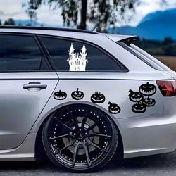 6pcs Halloween Decorative Stickers Castle Pumpkin Lantern Ghost Skull Waterproof  High Quality decal for  car ,window Stickers (ONLINE ORDER ONLY)