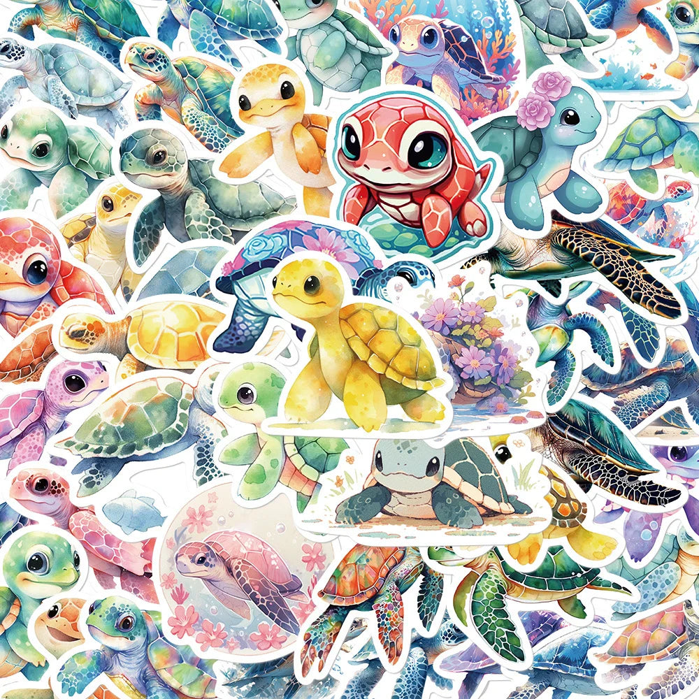 Sea Turtle Stickers Pack - Cute Aesthetic Decals for Laptop, Phone, Car, Kids (ONLINE ORDER ONLY)
