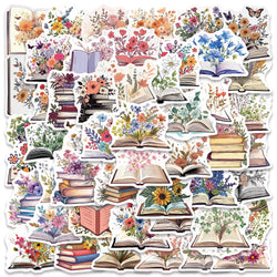 50PCS Floral Vinyl Stickers for Scrapbook, Laptop, Phone, Luggage (Online Order Only)