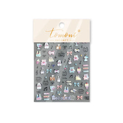 Lovely Animals Cat Dog Bear Party Puppy Kitten Cake Bowknot Flower Love Heart Lace Gird Adhesive Nail Art Sticker Manicure Decal (ONLINE ORDER ONLY)