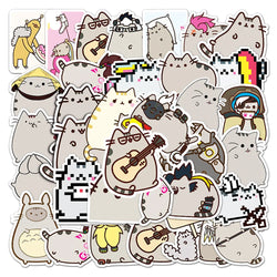 10/30/50PCS Kawaii Chunky Cat Stickers Cute Animal DIY Toy For Kids Stationery Notebook Phone PVC Waterproof Sticker Decorative (ONLINE ORDER ONLY)