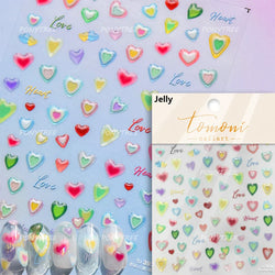 Lovely Love Heart Graffiti Crystal Geometric Cat's Eye Macaron Color Hollow Out Self Adhesive Nail Art StickersManicure Decals (ONLINE ORDER ONLY)