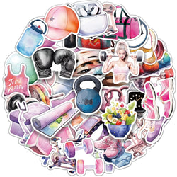 50pcs Inspirational Fitness Graffiti Sticker Decals DIY Water Bottle Motorcycle Laptop GYM Sport Sticker for Kid Toys (ONLINE ORDER ONLY)