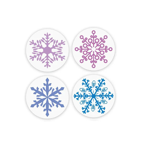 100-500pcs Color Snowflake Merry Christmas Sticker Gift Envelope Sealing Label Decoration Stationery Sticker 2.5cm (ONLINE ORDER ONLY)