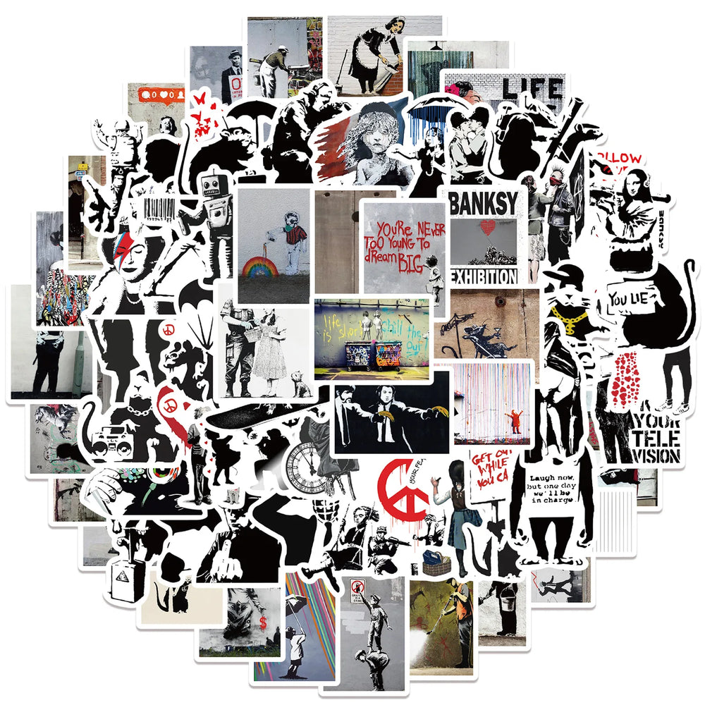 Banksy Graffiti Cartoon Stickers Waterproof DIY Notebook Luggage Suitcase Toy (Online Order Only)