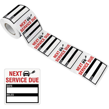 100pcs/roll Oil Change Maintenance Service Reminder Stickers Adhesive Window Labels Car Sticker "NEXT SERVICE DUE" (ONLINE ORDER ONLY)