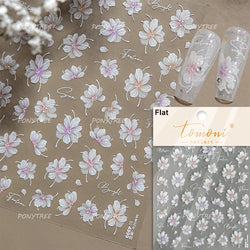 Camellia Tea After Rain Fragrant Flower Paint in Gold White Antique Chinese Characters Adhesive Nail Art Stickers Manicure Decal (ONLINE ORDER ONLY)
