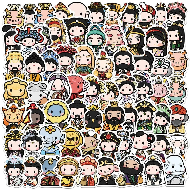 70pcs Journey To The West Stickers for Suitcase, Water Cup, Phone, Laptop, Scooter, Refrigerator (Online Order Only)