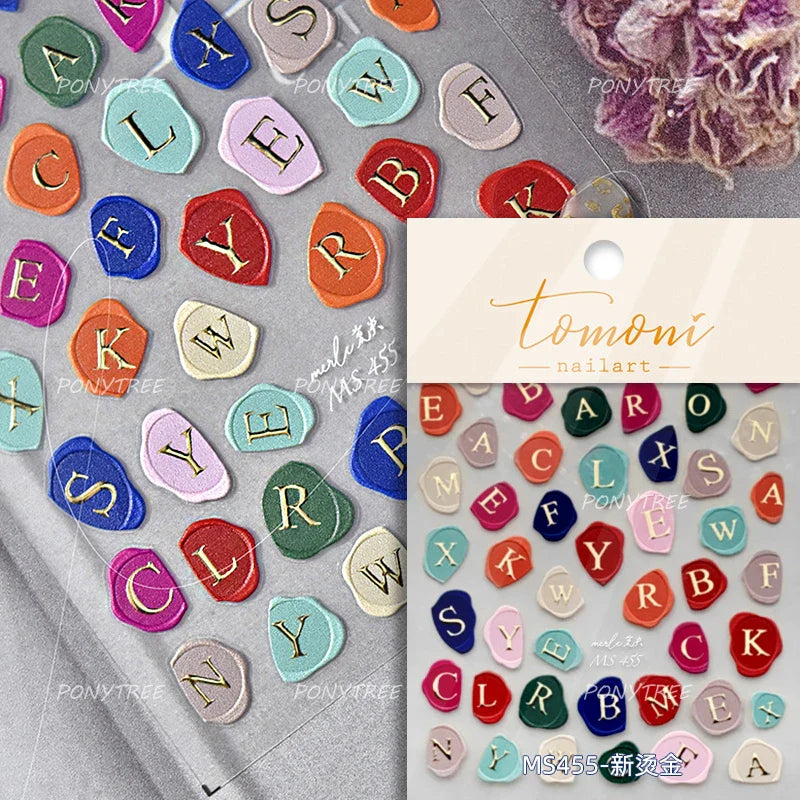 Gold Silver Line Irregular Shape Shiny Rhinestone 5D Bronzing Soft Relief Self Adhesive Nail Art Stickers Nail Decoration Decals (ONLINE ORDER ONLY)