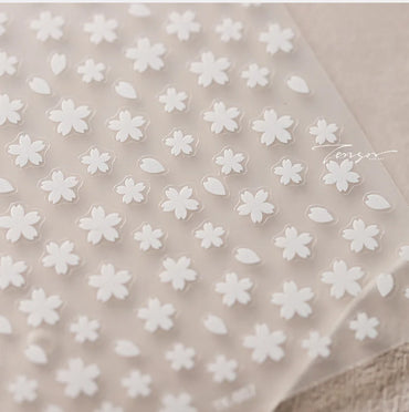 Romantic Cherry Blossom Sakura Flower Petal Leaf Self Adhesive Nail Art Stickers Rhinestone Shiny Flat Petalage Manicure Decals (ONLINE ORDER ONLY)