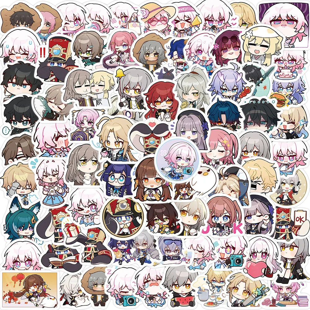 Honkai Star Rail Anime Stickers - 10/40/80pcs Cartoon Decals for Laptop, Phone, Diary, Scrapbook (ONLINE ORDER ONLY)