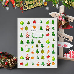 Christmas Greenery Nail Stickers Xmas Holly Animal Penguin Candy Winter Sliders Decor 2024 Holiday Decals Manicure Tips Foils *& (ONLINE ORDER ONLY)