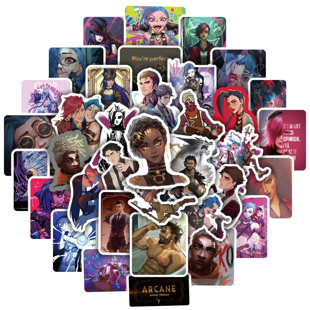 Arcane Anime Stickers Decals for Laptop, Luggage, Guitar, Phone, Car - Waterproof, 10/30/50pcs (ONLINE ORDER ONLY)
