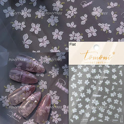 Romantic Pink Peach Blossom Tower Circular Fan Hollowed Window Tassel Pendant Antique Tree Chic Nail Art Stickers Manicure Decal (ONLINE ORDER ONLY)