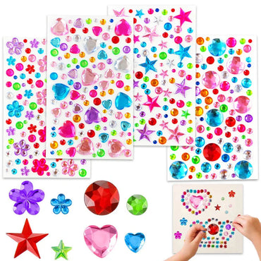3D Gem Acrylic Crystal Stickers DIY Self-Adhesive Rhinestones for Kids Crafts (Online Order Only)