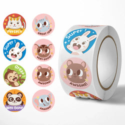 100-500pcs Cute Cartoon Animals Reward Stickers School Teacher Supplies Classic Toy Gift Sealing Decor Stationery Sticker (Online Order Only)