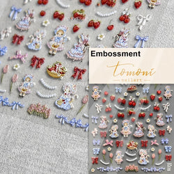 Hot Stamping Jelly All Tulips Garden Flower Bowknot Wave Lace Line Golden and Radiant Adhesive Nail Art Stickers Manicure Decals (ONLINE ORDER ONLY)