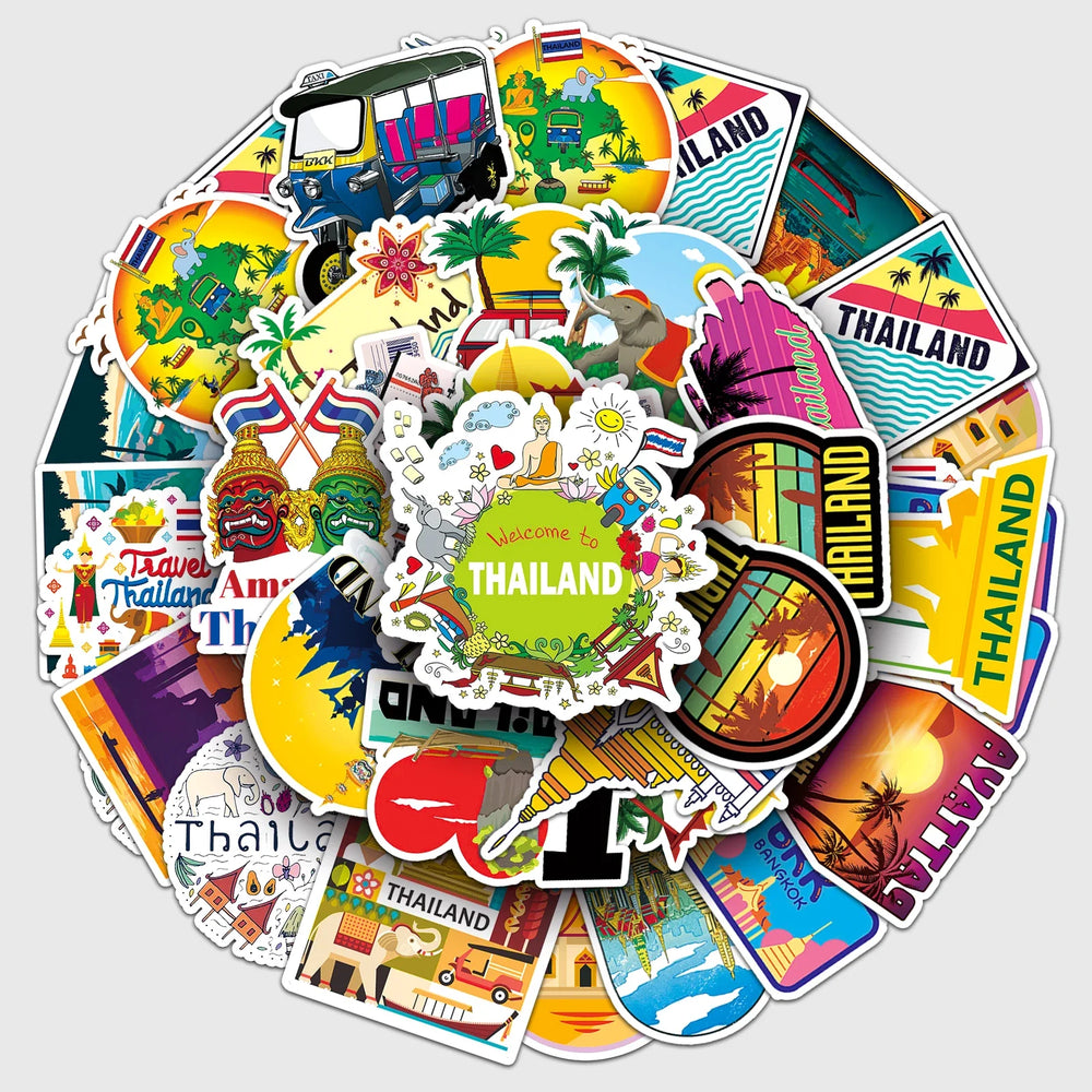 50Pcs Cartoon Waterproof Vinyl Stickers for Skateboard Snowboard Decals (ONLINE ORDER ONLY)