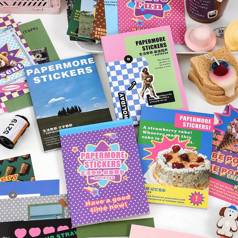 20 sheets Life Fantasy Series Scrapbooking Sticker Book Hand Account Background Decorative Sticker Label DIY Material Stationery (Online Order Only)