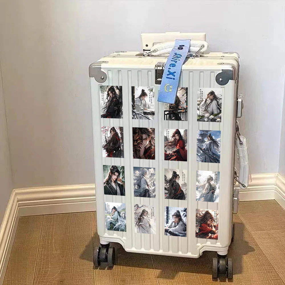 60Pcs Chinese Ancient Style Youth Li Bai Du Fu Poems Classic Poetry Personalized Stickers for Kids PVC Decoration Stationery (Online Order Only)