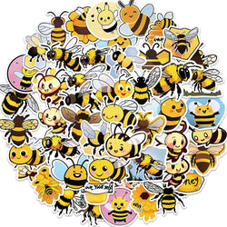 10/30/50PCS Kawaii Bee Cartoon Stickers Cute Decals Toys Decoration DIY Skateboard Phone Notebook fridge Cute Sticker For Kids (ONLINE ORDER ONLY)