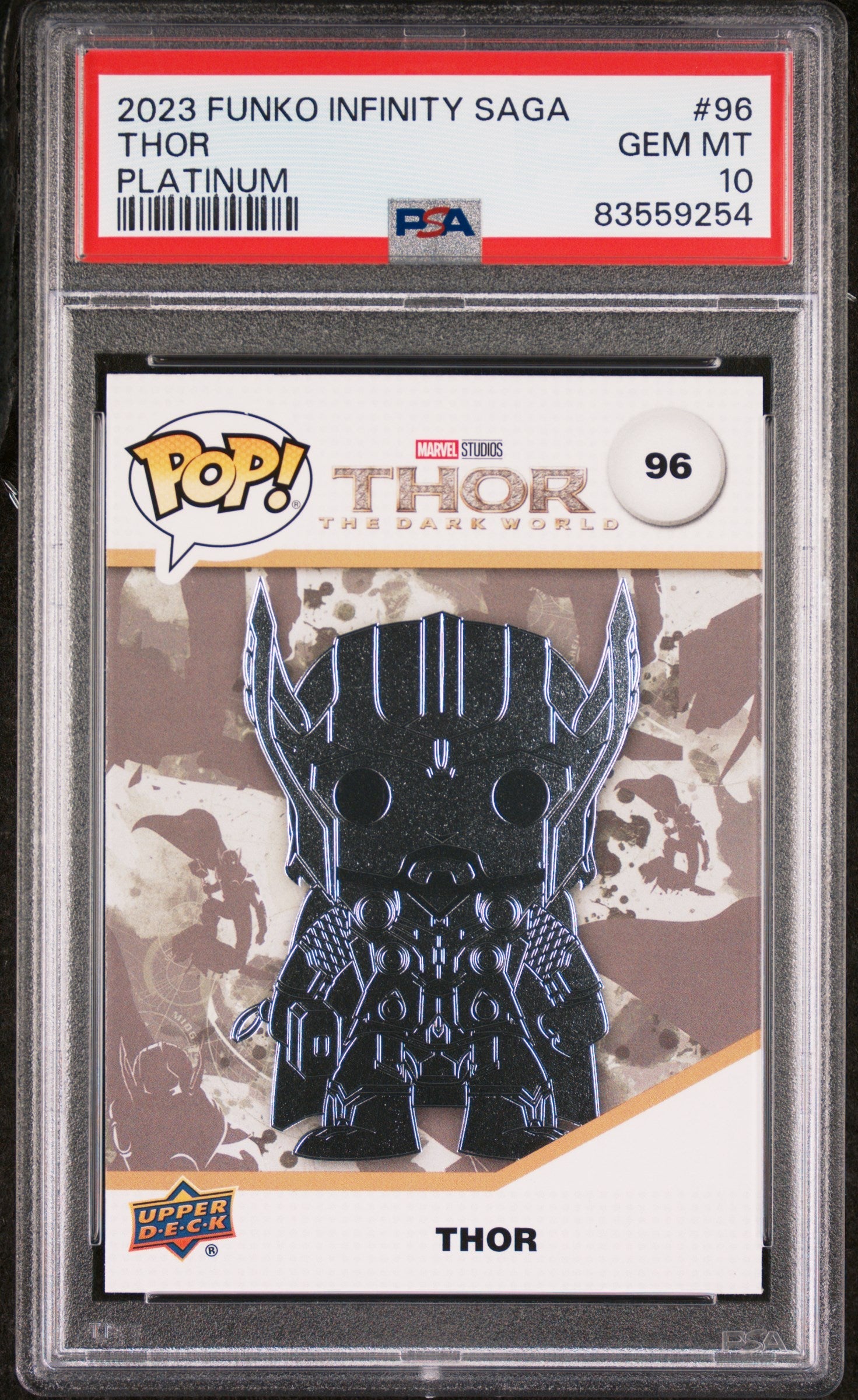 2023 UPPER DECK FUNKO POP MARVEL  THOR PLATINUM #96  PSA 10 (Online Order Only)