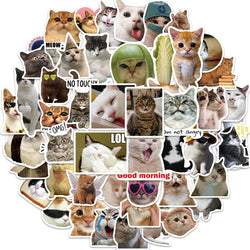 50PCS Cute Cat Stickers For Skateboard Scrapbook Water Bottle Laptop Luggage Kids Toys Vinyl Waterproof Funny Cats Decals (ONLINE ORDER ONLY)