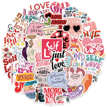 10/30/50PCS Inspirational Self Love Graffiti Stickers Decal for Kid Toy Aldult Gift DIY Laptop Motorcycle Car Meaningful Sticker (Online Order Only)