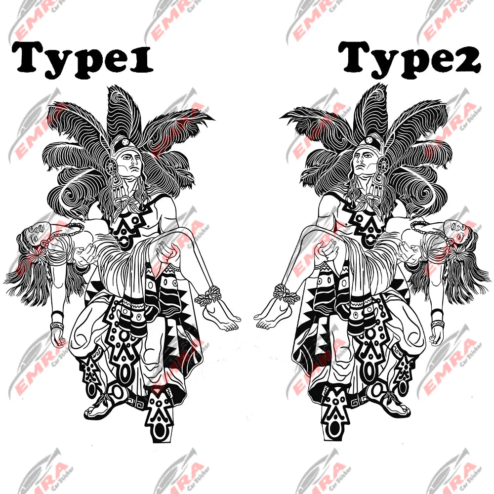 Aztec Man Women Stickers For Car Stickers External Accessories Hood Decoration Die Cutting Waterproof Prevent PVC Vinyl Decal (ONLINE ORDER ONLY)