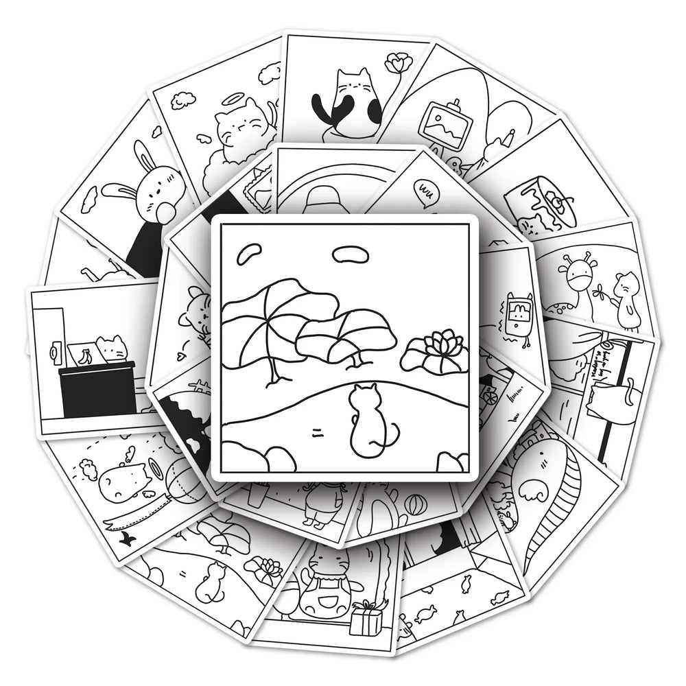 50Pcs Cartoon Waterproof Vinyl Stickers for Skateboard Snowboard (ONLINE ORDER ONLY)