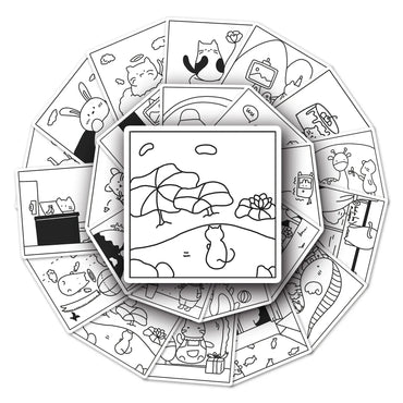 50Pcs Cartoon Waterproof Vinyl Stickers for Skateboard Snowboard (ONLINE ORDER ONLY)