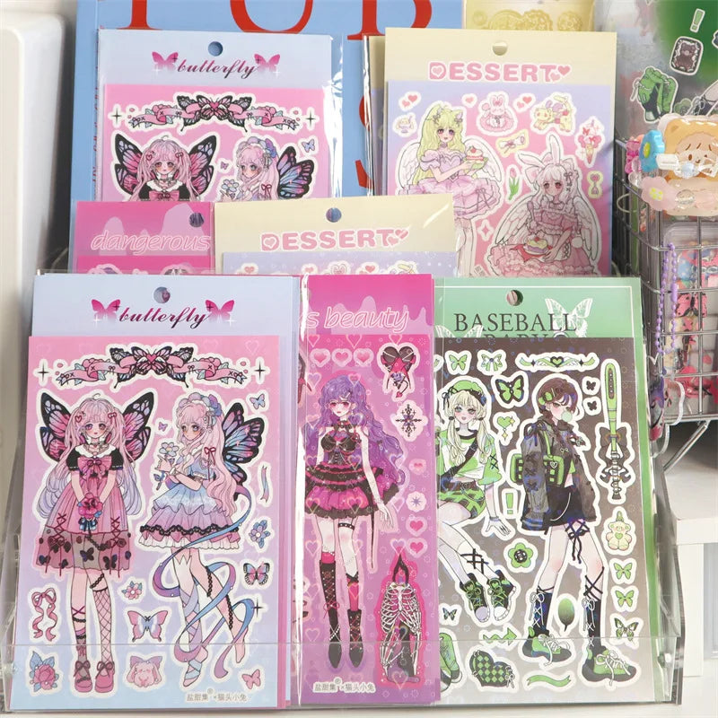 Cute Butterfly Fairy Series Sticker Girl Scrapbooking Hand Account Stickers Korean ins Idol Card DIY Deco Material Stationery (ONLINE ORDER ONLY)