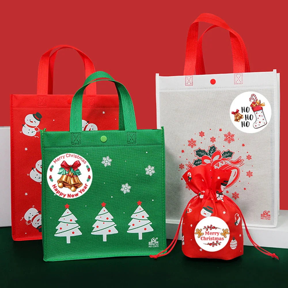 100-500pcs Christmas Theme Seal Labels Stickers For DIY Gift Baking Package Envelope Stationery Decoration 1inch (Online Order Only)