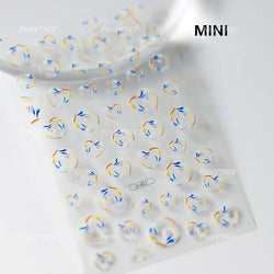 Colourful Ray Jellyfish Otter Cat Mermaid Octopus Starfish Bubbles Conch Shell Bowknot Summer Marine Nail Art Stickers Decals (ONLINE ORDER ONLY)