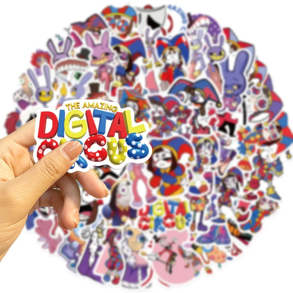 56pcs Cartoon Digital Circus Series Graffiti Stickers Suitable for Laptop Helmet Desktop Decoration DIY Sticker Toys (ONLINE ORDER ONLY)