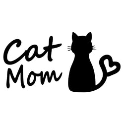 Cat Mom Car Sticker FunnyVinyl Deca Decor Black Silver for FiatStickers (ONLINE ORDER ONLY)