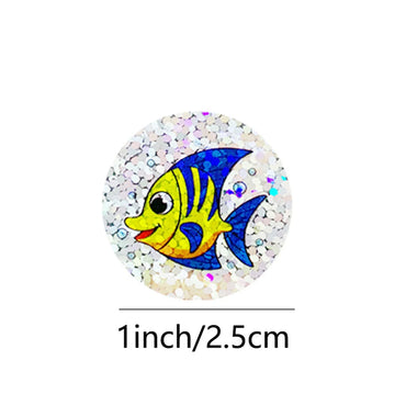 100-500pcs Rainbow Laser Sticker Marine Animals Stickers Cute School Office Stationery Supplies Gift Decoration Label (ONLINE ORDER ONLY)