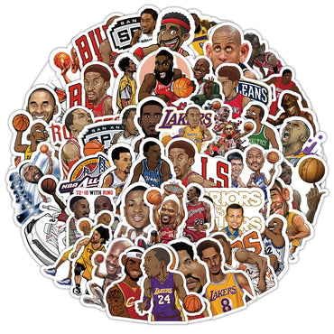 10/30/50PCS New Basketball Star Sticker Cartoon Graffiti iPad Helmet Car Water Cup Guitar DIY Scrapbook Toy Decoration Wholesale (Online Order Only)