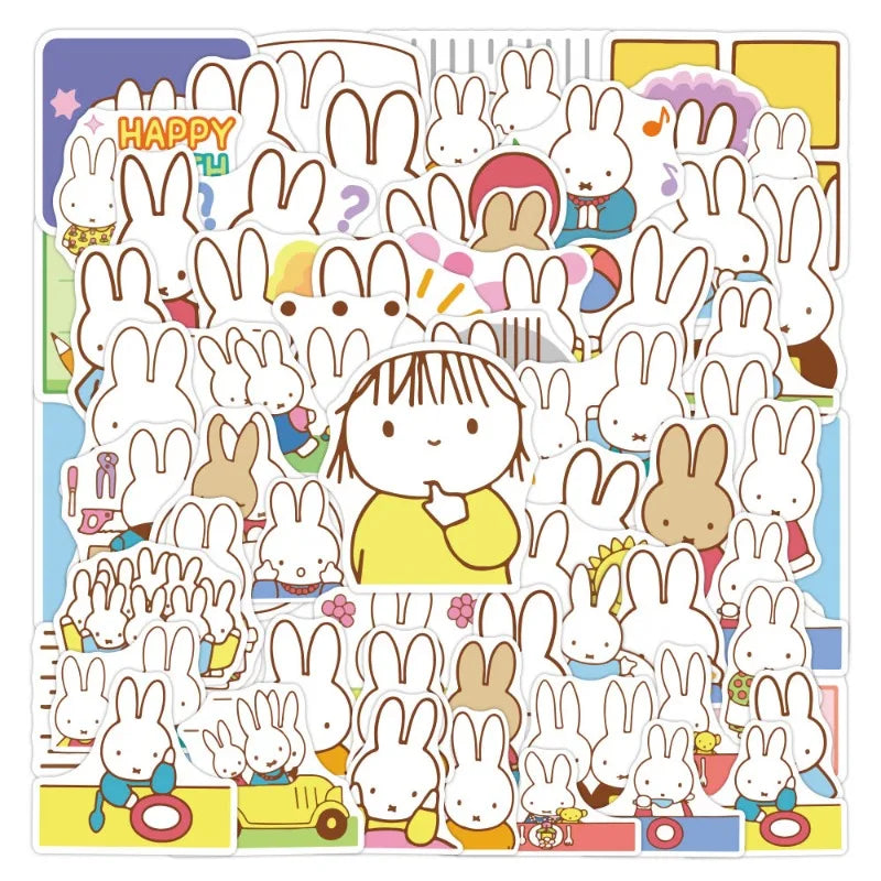 Miffy Graffiti Stickers Pack for Laptop, Phone, Scooter, Water Bottle, Suitcase, Stationery, Fridge (Online Order Only)