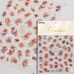 Pink Star Oceanic Shell Starfish Conch Bowknot Embossment Shiny Delicate 5D Chic Self Adhesive Nail Art Stickers Manicure Decals (Online Order Only)