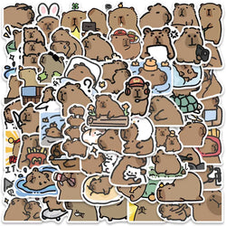 62PCS Cute Capybara PVC Stickers Decorative DIY Phone Scrapbook Decals (ONLINE ORDER ONLY)