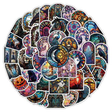 10/30/50PCS Cartoon Art Graffiti Colorful Skull Stickers Toys PVC Waterproof DIY Phone Helmet Skateboard Fridge Bike Decals Gift (ONLINE ORDER ONLY)
