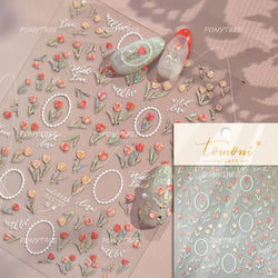 Colourful Butterfly Rose Flower Tulip Daisy Moth Orchid Narcissus 3D Self Adhesive Nail Art Decorations Stickers Manicure Decals (ONLINE ORDER ONLY)