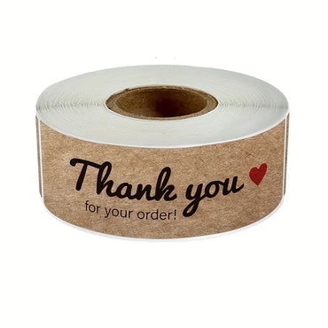 120pcs/roll Kraft Paper Thank You Stickers DIY Gift Packaging Decoration for Personalized Gifts and Business Label (Online Order Only)