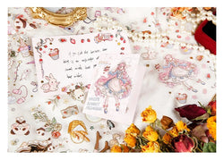 2 Sheets Cute Lolita Girl Decoration Sticker Aesthetics Hand Account DIY Collage Material Kawaii Stationery Scrapbooking Sticker (Online Order Only)